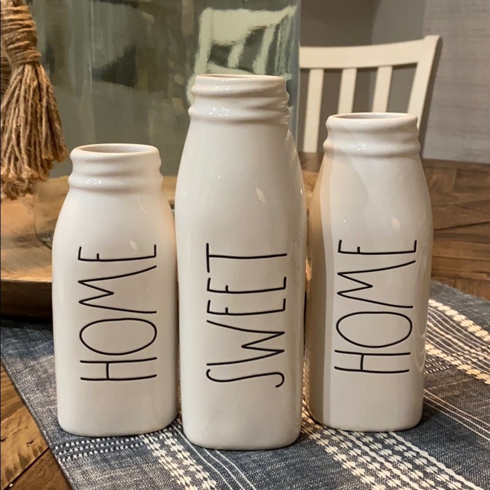 Rae Dunn Set of 3 Vases Home Sweet Home